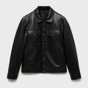 Veste d'hiver pour homme de qualité supérieure au meilleur prix, en cuir véritable, coupe-vent, imperméable, teinte unie, toutes tailles disponibles - Product Image 1
