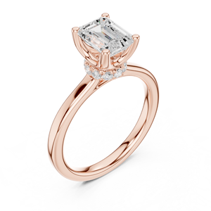Anillo de Compromiso Art Deco con Moissanita Creada en Laboratorio, Corte Esmeralda de 2 Quilates, Chapado en Oro de 18K, Certificado por GRA, Proyecto Vinson - Product Image 4