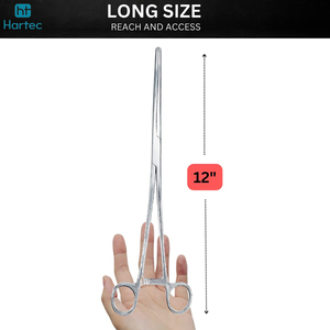 เครื่องมือผ่าตัดสแตนเลสแบบปลายตรงพิเศษยาวพิเศษ พร้อมฟันเล็กที่ขากรรไกรแบบล็อคได้ คีมผ่าตัดแบบเคลลี่ - Product Image 4