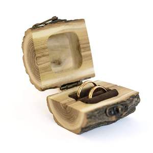 Caja de Joyería de Madera Personalizada de Lujo, Caja de Anillos de Madera de Nogal para Boda o Compromiso, Caja de Madera para Parejas, Precio Bajo - Product Image 4