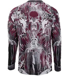 Men's Full Sleeve Motocross Jersey <b>Skull</b> Print Quick Dry Polyester Racing Shirt All Seasons Motorcycle Wear - Product Image 2