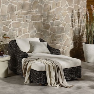 Tumbona Moderna Ecológica para Exteriores con Estructura de Madera Maciza de Teca y Cojín de Poliéster, Color Personalizado para Uso en Patio de Villa - Product Image 2