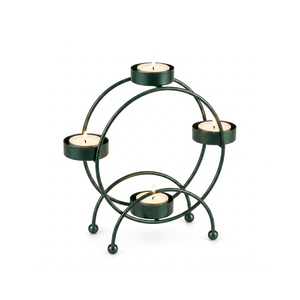 Porte-bougie rond en métal de haute qualité, couleur bleu turquoise, pour centre de table de mariage ou de fête - Product Image 3