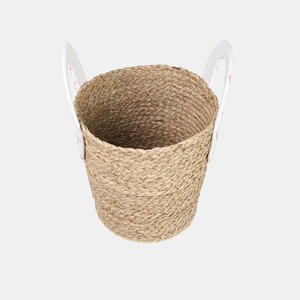 Eco Friendly Handmade Water Hyacinth Kids <b>Storage</b> Basket With Handle Animal Face Woven Toy Basket Nursery Organizer Wholesale - Product Image 2