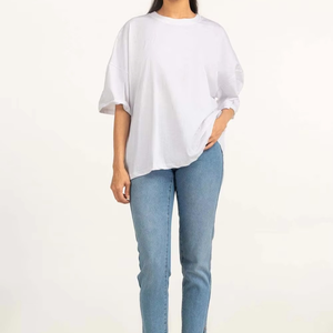 Camiseta Oversize de Alta Calidad para Mujer, Venta al por Mayor, Manga Corta, Cuello Redondo, Algodón, Informal, Cómoda para Uso Diario - Product Image 2