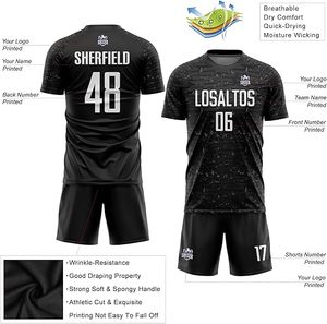 Nuevo Uniforme de Fútbol de Diseño Personalizado de Alta Calidad, Transpirable, de Secado Rápido, Sublimado, en Poliéster/Algodón Sólido, para Equipos de Fútbol - Product Image 2