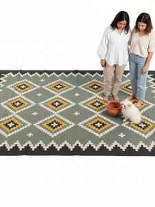 Compact and Reversible Hand Woven Jute-Woolen Kilim <b>Rugs</b> for Living Room Bedroom & Study - Product Image 2