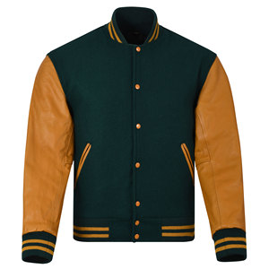 ผู้ผลิต OEM เสื้อแจ็คเก็ตเบสบอลคุณภาพสูงสำหรับวิทยาลัย  แบบ Letterman  ปักลาย Chenille  ตกแต่งด้วยหนัง  เสื้อแจ็คเก็ต Varsity สำหรับผู้ชาย - Product Image 5