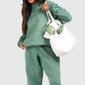 Conjunto Deportivo de Dos Piezas para Mujer, Invierno, Color Sólido, Corte Regular, 100% Algodón, Ecológico, Transpirable, para Correr y Entrenar - Product Image 5