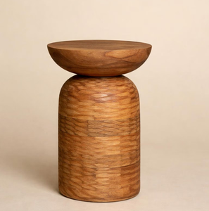 Handcrafted Teak Wooden <b>Side</b> <b>Table</b> With Natural Finish Suitable For <b>Sofa</b> <b>Side</b> Bedroom Corner And Lounge Decor - Product Image 1