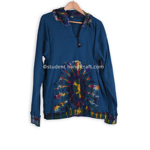 Sweat-shirt bleu tie-dye 100% coton - Product Image 3