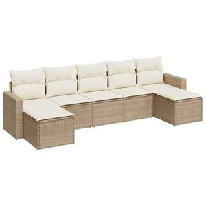 Conjunto de sofás de jardín beige crema blanco - Product Image 2