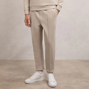 Custom Mens <b>slim</b> fit <b>jogger</b> pants tapered leg elastic waistband drawstring casual trousers modern athletic wear - Product Image 1