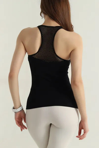 Camiseta sin mangas para mujer, color gris liso, duradera, con laterales fruncidos, estilo atlético, de algodón, al por mayor - Product Image 3