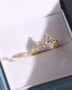 IGI/ Lab Grown Kite Cut Diamond Vintage 14k Jaune Mariage/Bague de fiançailles Unisexe Fine Or Blanc Anniversaire Fête Digne - Product Image 4