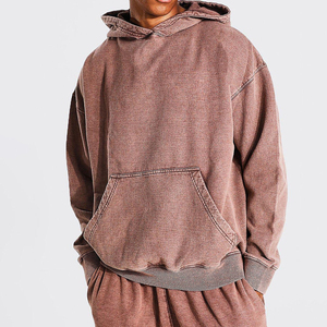 Hoodies vintage délavés à l'acide, fabriqués en usine, personnalisables, unisexes, nouveau style, épais, pour hommes - Product Image 6