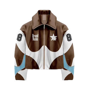 Veste zippée sportive personnalisée en feutre de haute qualité, sweat à capuche patchwork, ensemble de survêtement streetwear pour hommes et femmes - Product Image 2