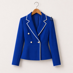 Blazer bleu croisé élégant pour vêtements de cérémonie maçonniques et universitaires, avec logo brodé, inspiré du patrimoine grec - Product Image 2