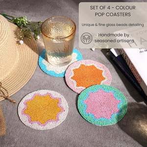 Posavasos Bordado con Cuentas de Diseño Personalizado, 5 mm de Grosor, Duradero, Estilo Bohemio, Decoración para Mesa de Hogar, para Fiestas, con Color Personalizable - Product Image 3