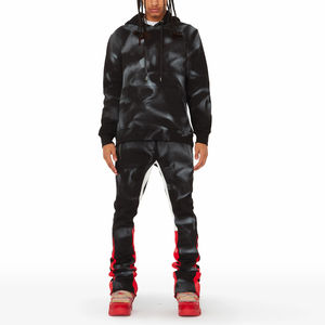 Ensemble survêtement décontracté coupe ample et évasée en mélange de coton doux et confortable, idéal pour les tenues décontractées - Product Image 1