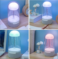 Portable en gros romantique 3D méduse veilleuse pour enfants cadeau avec haut-parleur Bluetooth jouer de la musique son doux couleur RVB