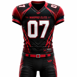 WARPRO Elite Men's American Football Uniform V-Neck Sublimated Jersey Short Sleeve Fitted Moisture Wicking All Season - Product Image 4