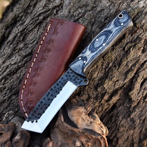 Couteau Tanto en Acier 1095 Nordic Forge avec Étui, Manche en Bois Pakka, Couteau de Camping à Lame Pleine, Qualité Industrielle, Personnalisable OEM - Product Image 6