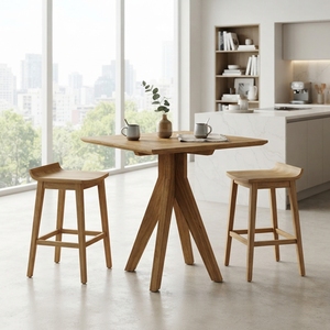 Modern Square Solid Wood Coffee Table Elegant High Accent Side Furniture For <b>Rustic</b> Contemporary Living Room Decor Designs Setup - Product Image 2