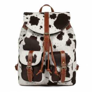Stylish Cowhide Leather Hair On Backpack Travel Laptop Bag Vintage School Rucksack Handmade Durable LHBP-0017 - Product Image 1