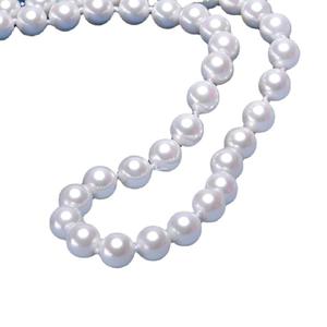 Collar de Perlas de Concha de Mar Tilian de 8 mm, Blanco, con Pequeñas Imperfecciones, Fuerte Brillo, con Cierre Extensible, Collar de Micro Pavé de Concha de Mar - Product Image 5