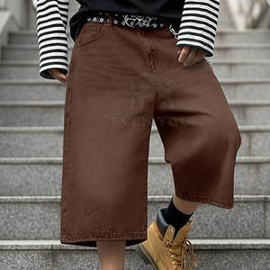 กางเกงยีนส์ขาสั้นพรีเมียมสำหรับผู้ชาย ทรงหลวมสบาย ดีไซน์ทันสมัย แรงบันดาลใจจากสไตล์จีนส์จอร์ทส์ - Product Image 2