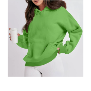 Sudadera con Capucha Extra Grande de Punto para Mujer, con Logotipo Frontal, Bolsillo en la Manga, Estilo Hip-Hop, Corte Holgado, 100% Algodón BD - Product Image 1