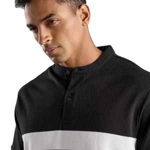 Polos de manga corta al por mayor de bajo precio de venta caliente, camiseta de bloque de color impresa personalizada de tela suave de verano para hombre en blanco de talla grande - Product Image 3