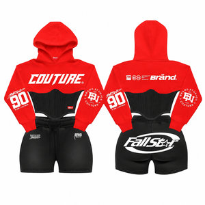 Conjunto de Pantalones y Sudadera con Capucha Reversible a Cuadros, Cortavientos, de Peso Medio, Unisex, Estilo Urbano, Cierre Completo, Corte Regular, Invierno, 100% Algodón Felpa - Product Image 1