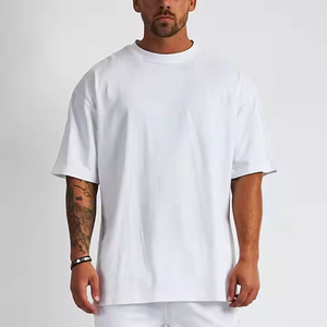 เสื้อยืดคอกลมโอเวอร์ไซส์ผ้าฝ้ายถักสำหรับผู้ชายใส่สบายระบายอากาศได้ดีเป็นมิตรกับสิ่งแวดล้อม เหมาะสำหรับใส่ลำลองในชีวิตประจำวันและกิจกรรมกลางแจ้ง - Product Image 5