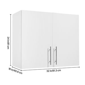 Armadio a Muro a 2 Ripiani da 32 Pollici per Lavanderia con Ripiano Regolabile e 2 Ante per Stoccaggio a Parete - Product Image 5