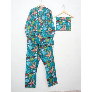 Ensemble de pyjama de luxe 100% coton pour femmes, vêtements de nuit doux, ensemble chemise et pantalon, vêtements de détente en coton biologique, ensemble cadeau de pyjama pour demoiselle d'honneur - Product Image 5