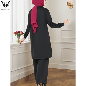 Ensemble de survêtement décontracté sur mesure pour femme, design clouté, haut long et pantalon large, tenue de sport musulmane 2 pièces - Product Image 5