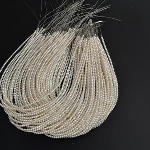 สร้อยคอมุกน้ำจืดธรรมชาติทรงกลมขนาด 3 มม. สีขาวนวล พร้อมไข่มุกเม็ดเดี่ยวแบบหลวม สำหรับงาน DIY ขายส่งจาก Zhuji Pearl - Product Image 4