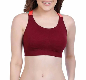 Womens Color Block Criss <b>Cross</b> Back Sports Bra Yoga Running Fitness Workout Crop <b>Top</b> Breathable Activewear Training Wear - Product Image 5