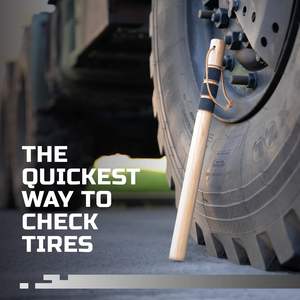 Verificador de Neumáticos de Madera Maciza de 19 Pulgadas, Herramienta de Verificación de Presión de Neumáticos para Camiones, Autobuses y Remolques con Mango de Esponja - Product Image 6