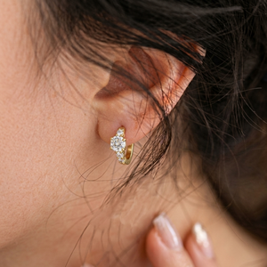 Luxury Hoop <b>Huggie</b> Earrings IGI Certified Round Brilliant Cut Lab Grown Diamond Earrings Anniversary Gifts Women's Fine Jewelry - Product Image 2