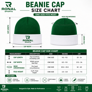 Gorro Deportivo de Invierno RONAL SPORTS, Lana/Algodón, Transpirable e Impermeable, Diseño a Rayas, 48-50cm, Casual, Cálido, para Adultos - Product Image 6