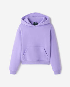 Sweat-shirt à capuche surdimensionné personnalisé violet pastel pour femme, en molleton de coton, pull uni, marque privée, vente en gros, fabricant OEM - Product Image 1