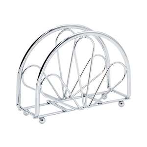 <b>Silver</b> Metal <b>Napkin</b> Ring Holder Semi Circle Stand Wedding Table Decoration - Product Image 1