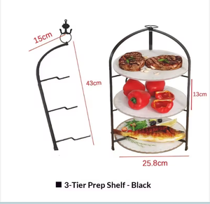 Moderno Soporte de Servicio de 3 Niveles, Exhibidor de Alimentos de Metal, Organizador de Frutas, Mariscos y Postres para Encimera de Cocina - Product Image 4