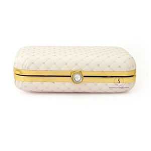 Elegant Indian Handmade Women's Embroidered Sequins Design Clutch Purse Evening Clutch <b>Bag</b> with Detachable Chain Strap for women - Product Image 2