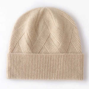 Gorro de lana personalizable con diseño de rayas, puño elástico, suave, unisex, para adultos, precio de fábrica, venta al por mayor - Product Image 1