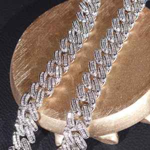 Collar de Lujo Hip Hop de Plata de Ley 925 con Baño de Rodio y Eslabones Cubanos con Moissanita VVS para Hombre y Mujer, Ideal para Fiestas - Product Image 2