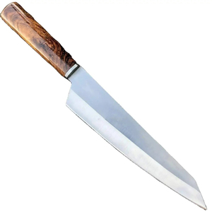 มีดเชฟ Burraq ทำมือแบบกำหนดเอง ใบมีดสแตนเลส ขนาด 8 นิ้ว ด้ามไม้ หนา 3.0 มม. พร้อมปลอกหนัง ของขวัญสำหรับเชฟ - Product Image 1